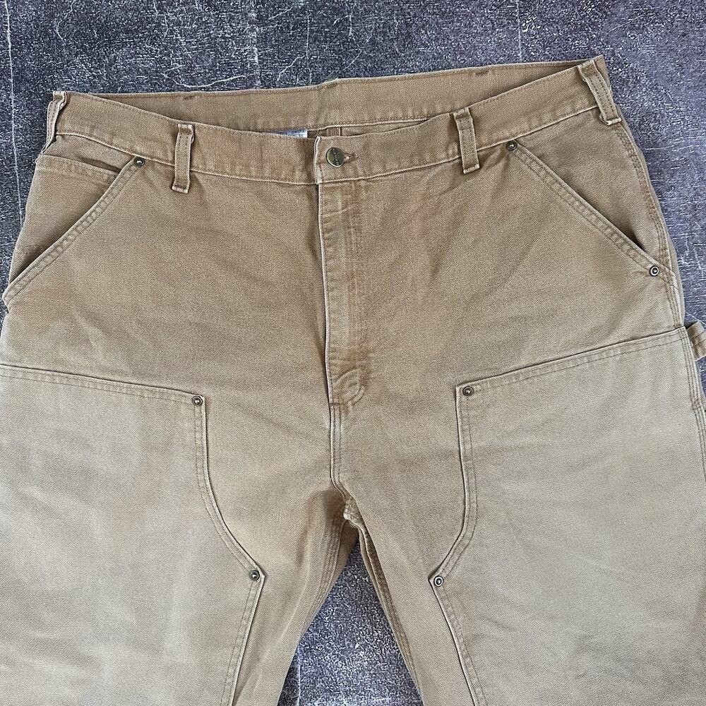 Mens Carhartt B01 Firm Duck Double Front Knee Canvas Brown Work Pants Sz 40 X 32 - Picture 2 of 4